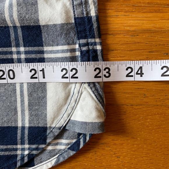 Brooks Brother's Men's Red Fleece Banded Collar Indigo Plaid Shirt - Picture 8 of 11